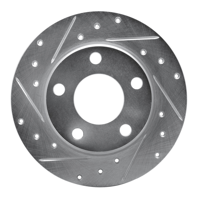 Audi A6 Quattro Brake Rotor (1) - Rear Left - R1 Concepts - Drilled & Slotted - Silver - `99-`02